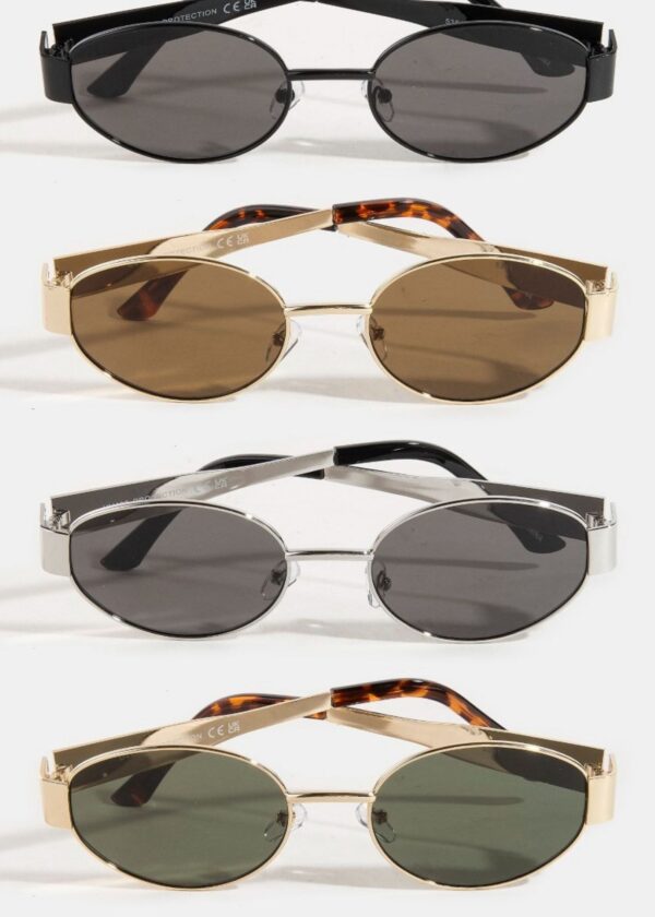 OVAL METAL FRAME SUNGLASSES