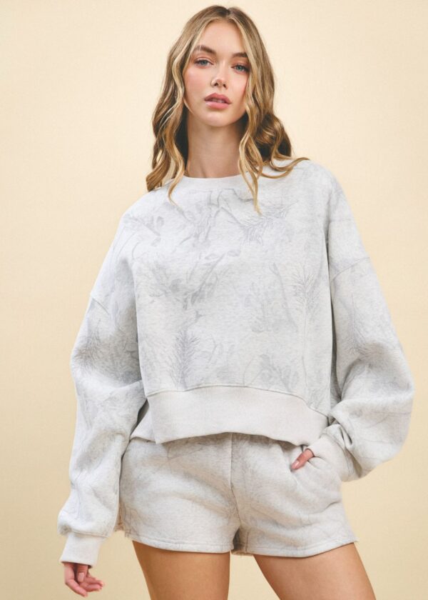 LIGHT GREY CAMOUFLAGE CREW NECK SWEATSHIRT