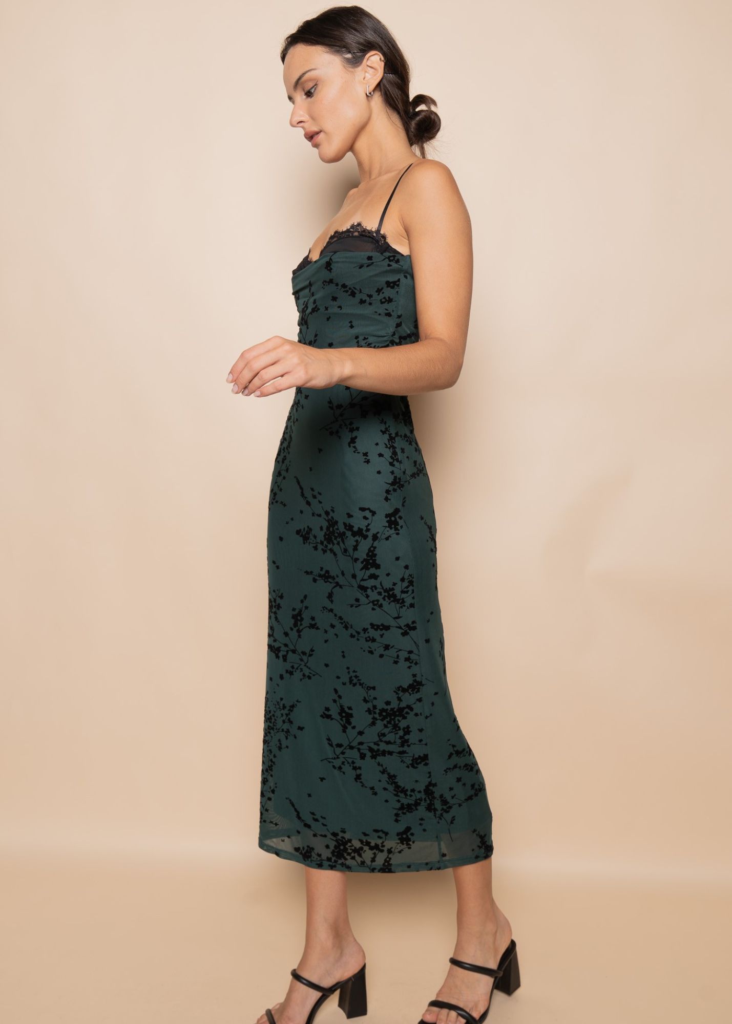 YVONNE FLORAL MESH DRESS