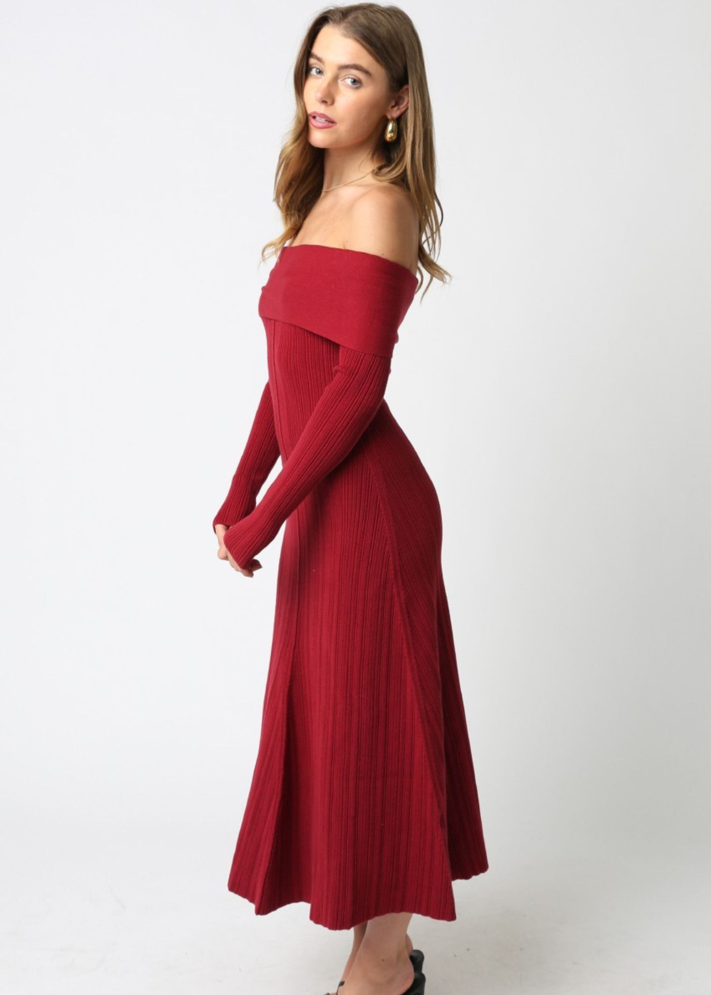 JILL OFF THE SHOULDER KNIT DRESS