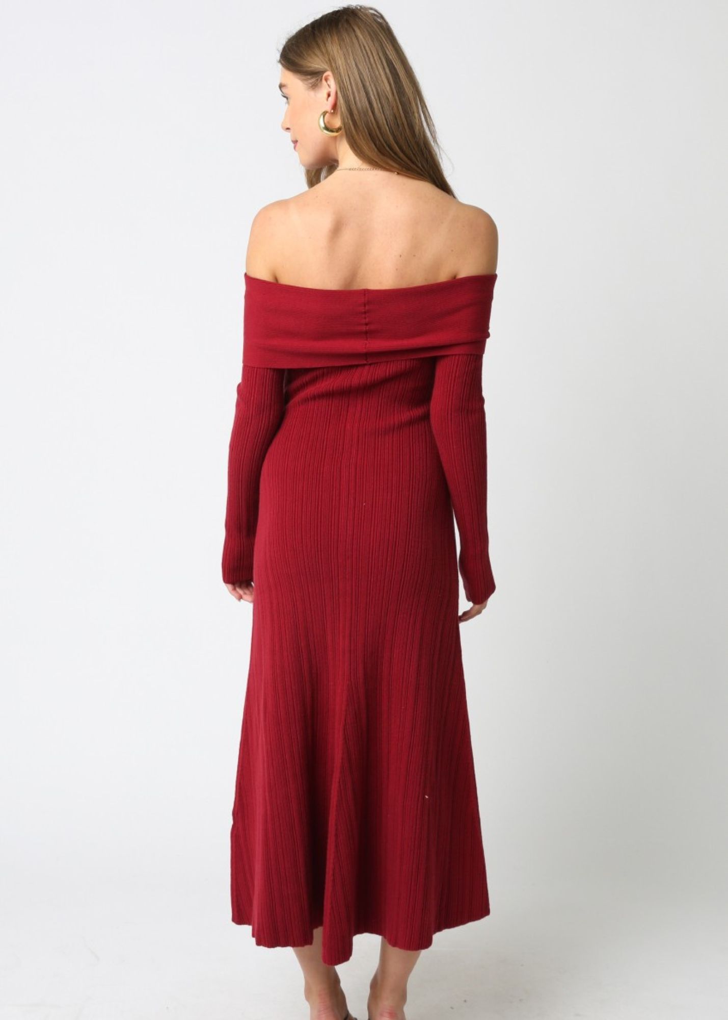 JILL OFF THE SHOULDER KNIT DRESS