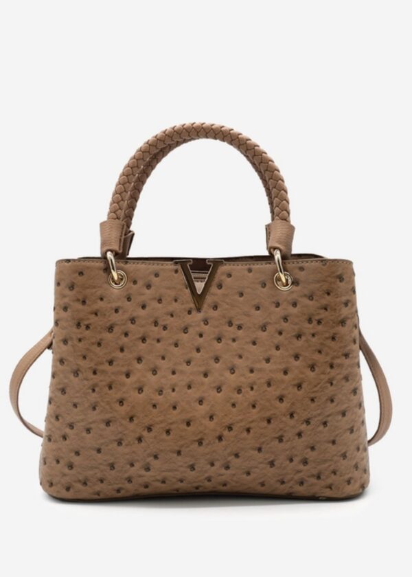 BROWN FAUX LEATHER PURSE