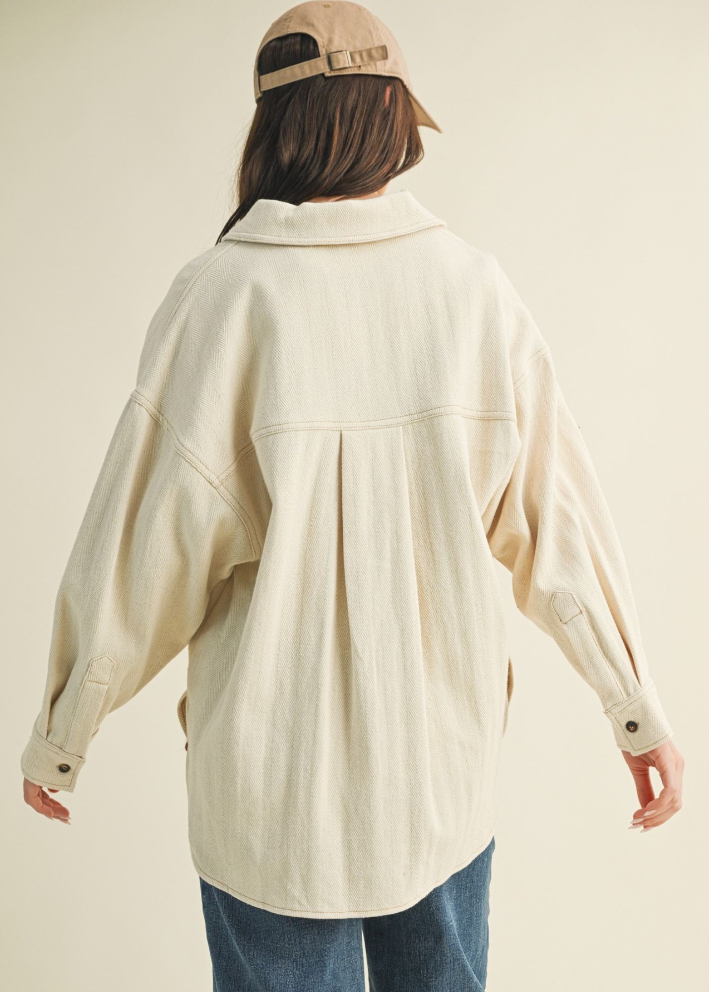 CASSIDY OVERSIZED BUTTON UP TOP