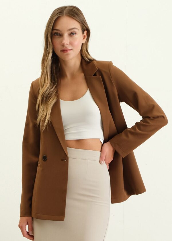 BROWN DOUBLE BREASTED BLAZER