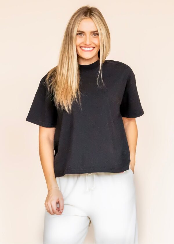 BLACK MINERAL WASHED SHORT SLEEVE T-SHIRT