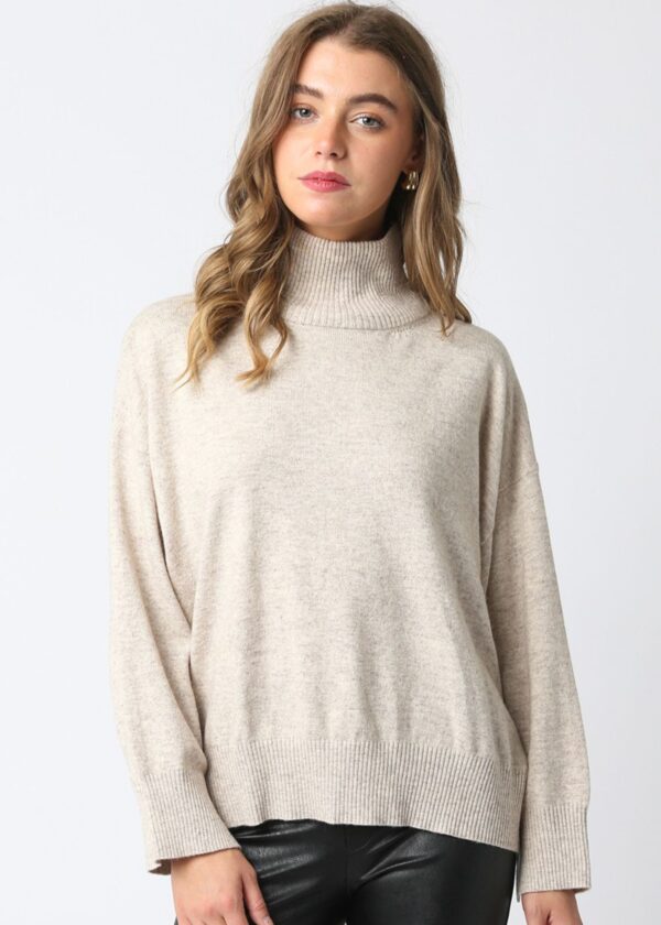 OATMEAL TURTLENECK SWEATER