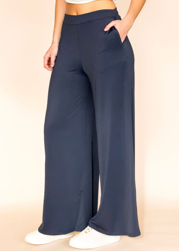 DARK BLUE WIDE LEG YOGA PANTS